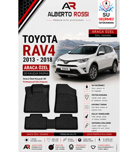 TOYOTA RAV4 2013 - 2018 Araca Özel Kauçuk 3D Profesyonel Oto Paspası