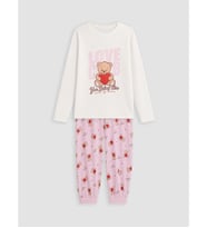 LCW Kids Ekru Bisiklet Yaka Kız Çocuk Pijama Takım