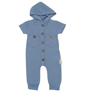 POPSHOPS BABY 0679PS Erkek Bebek Kapüşonlu İndigo Tulum 