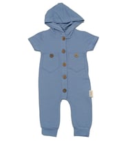 POPSHOPS BABY 0679PS Erkek Bebek Kapüşonlu İndigo Tulum 