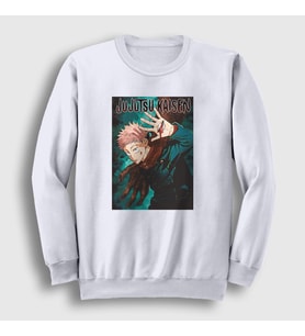 Presmono Unisex Beyaz Anime Jujutsu Kaisen Sweatshirt 130801tt