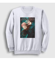 Presmono Unisex Beyaz Anime Jujutsu Kaisen Sweatshirt 130801tt