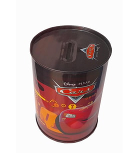 Cars Şimşek Mcqueen Metal Kumbara Orta Boy Orjinal Lisanslı 1 Adet Arabalar Siyah Kumbara Teneke
