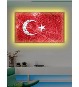 Led Işıklı Türk Bayrağı (bir Hilal Uğruna Ya Rab)