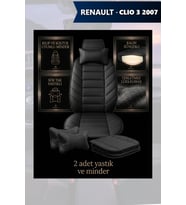 renault clio 3 2007 Koltuk ve Kılıf uyumlu Lüks Yastık Siyah Minder 2 Minder 2 Yastık