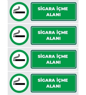 Sigara İçme Alanı 21x28 Arkası Sticker