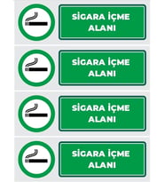 Sigara İçme Alanı 21x28 Arkası Sticker