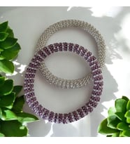 Chibeads Beyaz ve Lila Kadın Kombin Set Bileklik