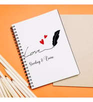 Aşk Love Sevgili Tasarımlı Defter Kişiye Özel