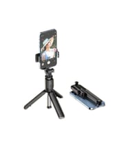 Öz Çekim Çubuğu Tripod Olabilen Telefon Tutuculu Masaüstü Kablosuz Kumandalı Selfie Çubuğu (Siyah)