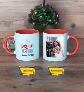 Drama Öğretmeni Kupa Bardak Turuncu Fotoğraflı Öğretmenler Günü Hediyesi