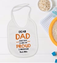 BK Kids Kişiye Özel Dear Dad Tasarımlı Bebek Mama Önlüğü - Model 1