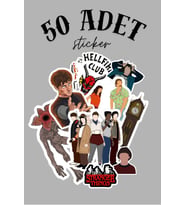 Tiwo Dijital-Stranger Things Dıy Set Parlak 50 Parça Sticker Bulet Journal Ajanda Defter Telefon Tablet