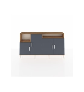 Arges Konsol 5 Raflı 4 Kapaklı 176x30x99 Çam-Antrasit/Çam