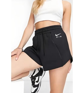 Nike Sportswear Air High-Rise Yüksek Belli Bol Kesim Siyah Kadın Şort