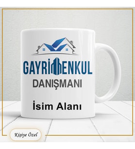 Gayrimenkul Danışmanlarına Özel İsim Yazılabilir Kupa Bardak – Kişiye Özel Meslek Temalı Hediye-128