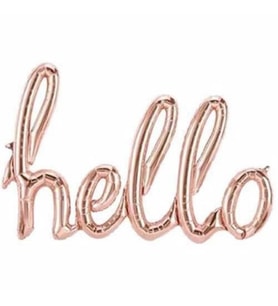 Rose Gold Hello El Yazı Şekilli Folyo Balon 1 Adet