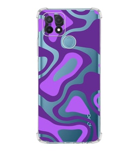 PrintiFy Oppo A15s Uyumlu Köşe Korumalı Renkli Desen Tasarımlı Şeffaf Silikon Kılıf