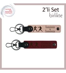 Shihan’a Saygı Hediyesi, Karate Temalı, Kişisel İsimli Anahtarlık Takımı, Yavru Ağzı-Bordo