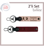 Shihan’a Saygı Hediyesi, Karate Temalı, Kişisel İsimli Anahtarlık Takımı, Yavru Ağzı-Bordo