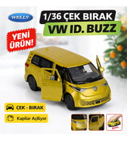 1/36 Çek Bırak Volkswagen ID. Buzz  Die-Cast Model Araba  Açılır Kapılı (Sarı)