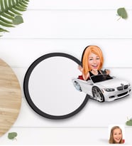 BK Gift Kişiye Özel Kadın Patron Karikatürlü Ahşap Bardak Altlığı-3