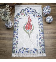 İsme Özel İnce Pamuk Seccade Kırmızı - Lale 70x117 cm - 370 gr