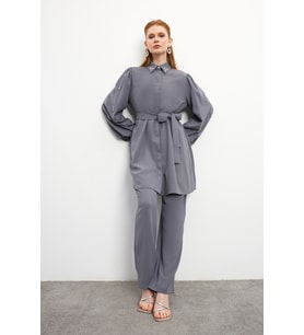 Leora Tunik Pantolon Takım - Gri