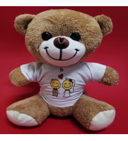 Gelin Damat Baskılı Tişörtlü Peluş Oyuncak Ayı & Hediyelik Peluş Ayıcık