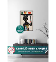 Afrikan Siyahi Kadın Portresi - Bohem Matisse Tarzı Yüksek Çözünürlüklü Duvar Poster