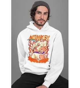 Tasarım Monkey D. Luffy Baskılı Unisex Oversize One Piece Anime Hoodie
