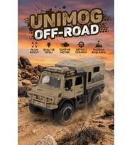 Işıklı ve Sesli Unimog Tarzı Off-Road Karavan Jeep - 18 CM Sürtmeli Safari Kamp Aracı
