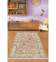 Pembe Çerçeveli Dokuma Pamuk Taban Kaymaz Kilim KLM037