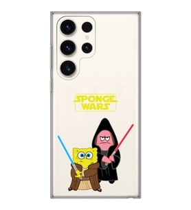 Samsung Galaxy S24 ULTRA Uyumlu Sunger Bob Star Wars Desenli Şeffaf Telefon Kılıfı
