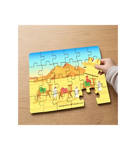 Antik Mısır - Develer Tasarımlı 24 Parça Ahşap Çocuk Puzzle MPK0456