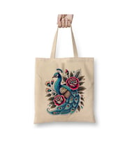 Tavus Kuşu Peacock Art 01 Beyaz Bez Çanta Uzun Saplı Alışveriş Çantası Plaj Çantası