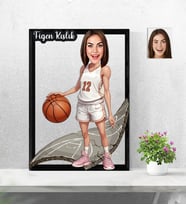 Kişiye Özel 3D  Ahşap Tablo Basketbolcu Kadını Model 30x40 -24
