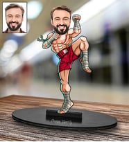 Kişiye Özel Kick Boksçu Tasarımlı Karikatür Biblo 112