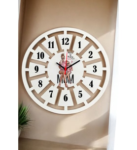 Anne Kız Duvar Saati 40cm (Beyaz)