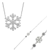 Gümüş Kar Tanesi Bayan Set