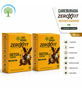 ÇareBurada ZeroxFit Detoks Kahvesi 30 Saşe 3 gr x 2 Adet L-Carnitine, Ginseng, Guarana ve Hindiba