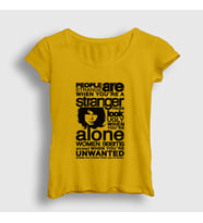 Presmono Kadın Sarı Stranger The Doors T-Shirt 116771tt (Sarı)