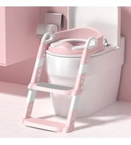 Pembe Merdivenli Çocuk Klozet Tuvalet Eğitimi Aparatı