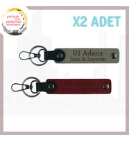 Kül Gri-Bordo, Adınıza Özel Adana Şıklığı Sevdiklerinize Hediye Şehir Esintisi Taşıyan x2 Anahtarlık