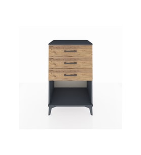 Hyperion Komodin 3 Çekmeceli 60x44x96 Antrasit-Çam