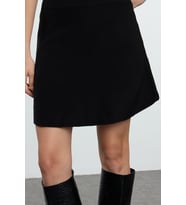 Tarz Kadın Modern Moda Normal Bel Boru Paça Ceket Yaka Etek-Bluz-Hırka Üçlü Triko Alt-Üst Takım