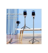 130 cm Uzun Çekim Selfie Çubuğu ve Tripod, Uzaktan Kumandalı, 2'li Set