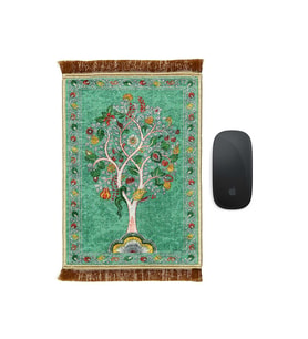 Bursa İpek Yeşil Dekoratif Küçük Halı Mousepad