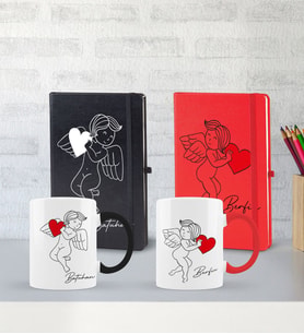BK Gift Kişiye Özel Sevgili Temalı 2’li Defter Kupa Hediye Seti, Sevgiliye Hediye, Sevgililer Günü Hediyesi-14