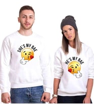 Tshirthane My Bae Smile Sevgili Kombinleri Sweatshirt Kombini (Tek Ürün Fiyatıdır.)